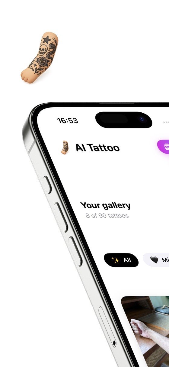 A generated tattoo preview on skin in AI Tattoo